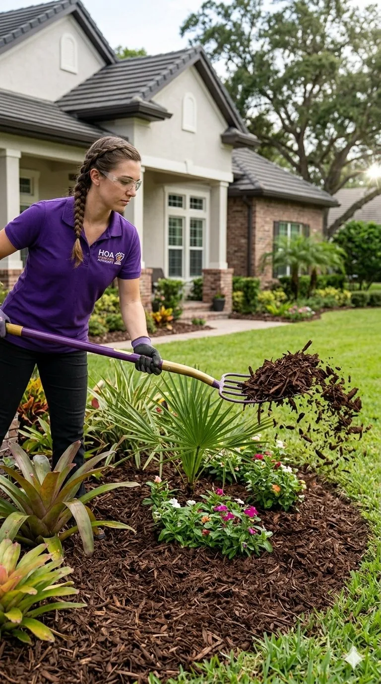 Mulch Installation by HOA Compliance Authority