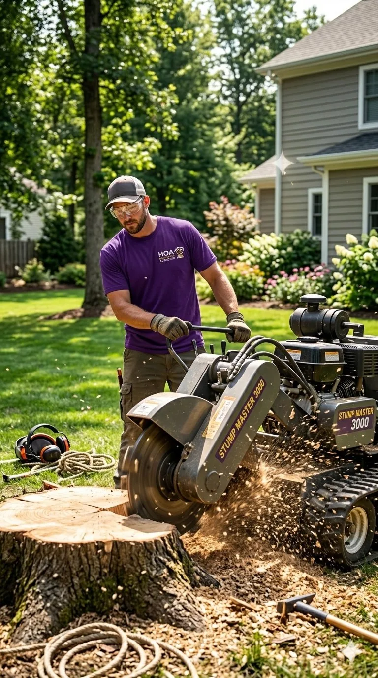 Stump Grinding by HOA Compliance Authority